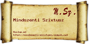 Mindszenti Szixtusz névjegykártya